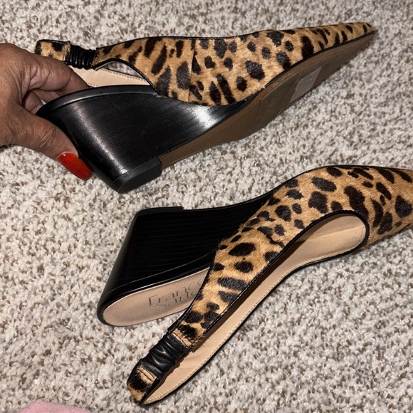 Cheetah print Franco Sarto cow skin sling backs. Worn once to small. - Picture 5 of 5